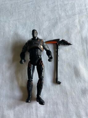 Fortnite Black Action Figure with Orange Trim and Scythe Accessory